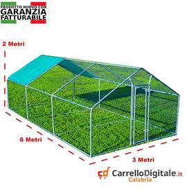 Gabbia Galline 3x6 m x h 2 m – 18 mq verdino