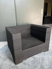 Poltrona da giardino in polyrattan nere