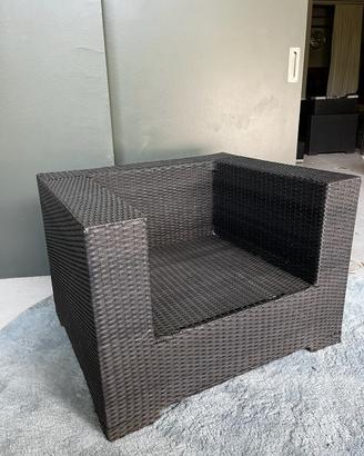 Poltrona da giardino in polyrattan nere