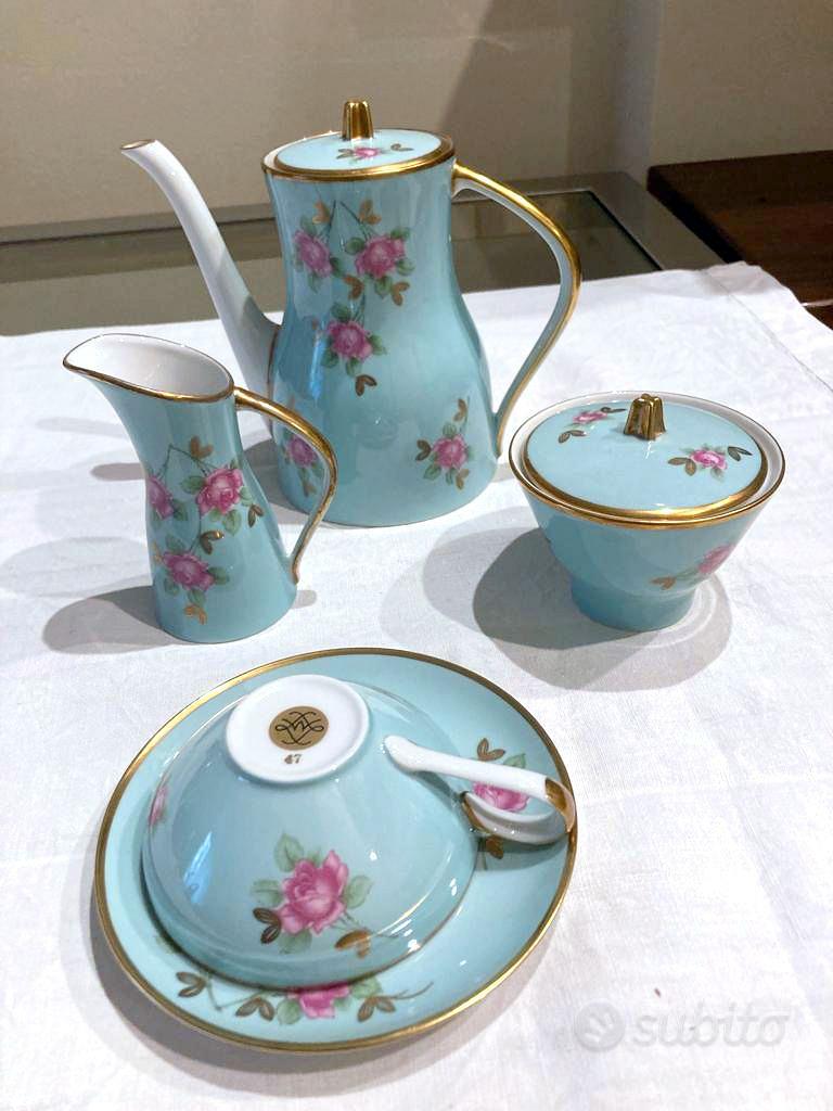 Set Da Tè In Bone China Con Rifiniture Oro - Tazza, Piattino E Cucchiaino | Stile Vintage - Foto 3