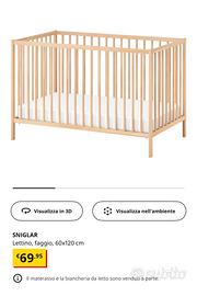 Culla materasso e set lenzuoli angolo