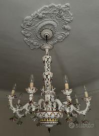 LAMPADARIO IN CERAMICA VENEZIANA