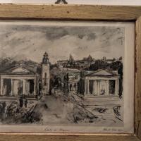 Quadro Veduta di Bergamo pittore Alberto Vitali