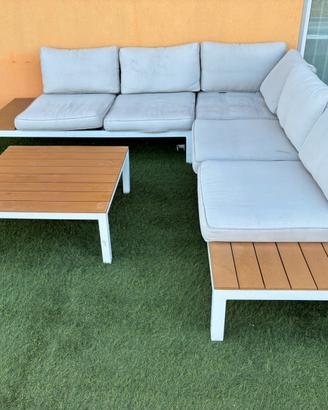 set divani + tavolino da giardino