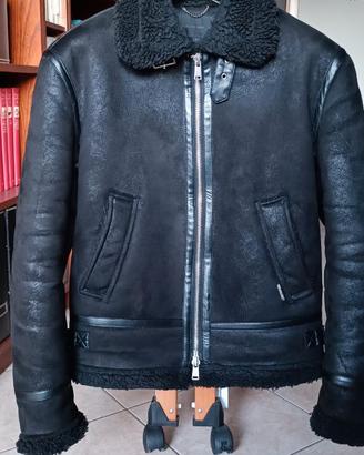 Giubbotto uomo nero montone sintetico