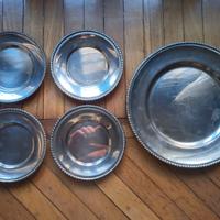 set piatti in alpacca, argento 1000