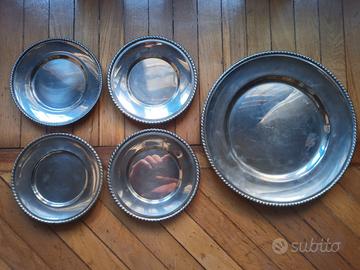 set piatti in alpacca, argento 1000