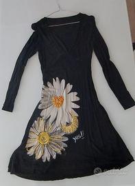 Vestito Desigual nero margherite 2014 taglia s