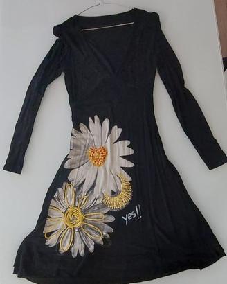 Vestito Desigual nero margherite 2014 taglia s