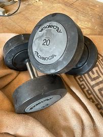 Manubri Technogym Dumbbell professiomali gommati