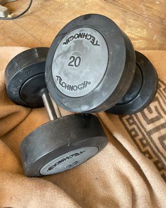 Manubri Technogym Dumbbell professiomali gommati