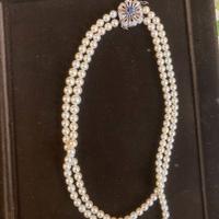 collana a doppio filo di perle a scalare