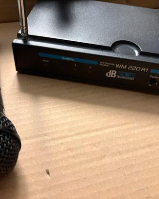 Coppia di radiomicrofono e microfono archetto