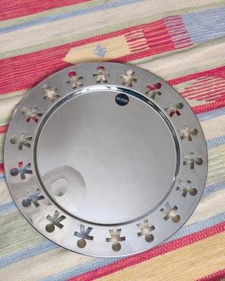 vassoio design Girotondo Alessi inox diam 40