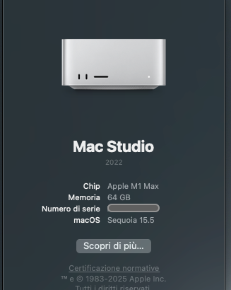 MAC STUDIO  M1 MAX