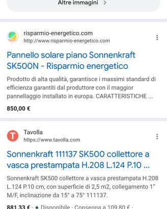 N2 collettore solare termico Sonnenkraft SK500N