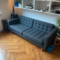 LANDSKRONA Divano a 3 posti, Gunnared grigio scuro