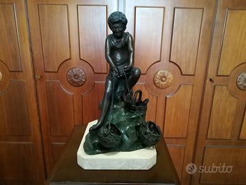 Scultura Bronzo Pescatorello Parente 1900