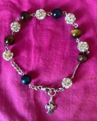 Braccialetto con perline colorate e strass