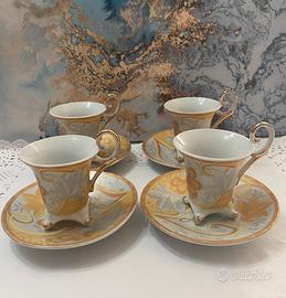 Tazzine da caffè porcellana e  vassoio