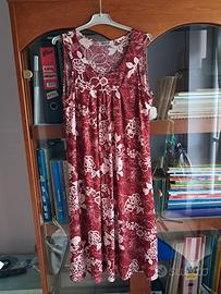 Vestito vestitino smanicato estivo rosso borgogna