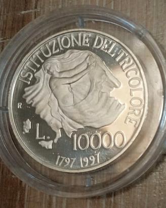 #2318 – 1 Moneta Argento TRICOLORE Rep. Italia