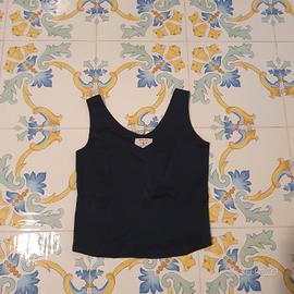 Top Canotta Nera ROMY Senza Maniche Taglia 44