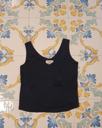 Top Canotta Nera ROMY Senza Maniche Taglia 44