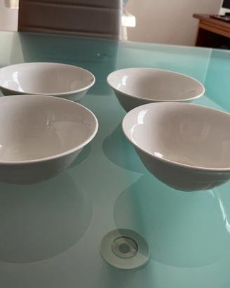 Set quattro ciotole bianche in ceramica