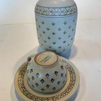 Biscottiera + tazza tutto ceramica "il Borgo"
