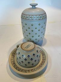 Biscottiera + tazza tutto ceramica "il Borgo"