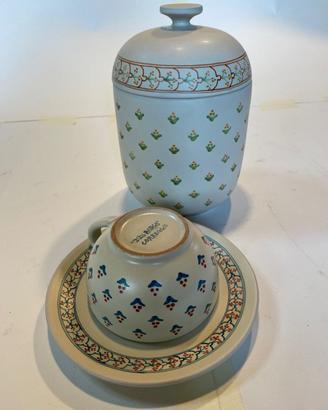 Biscottiera + tazza tutto ceramica "il Borgo"
