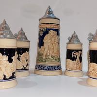 Set Antico di  boccali di birra 