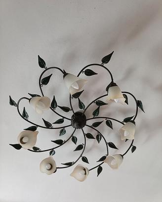 lampadario ferro battuto 