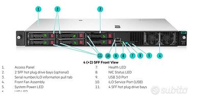 Hpe Server Dl20 Gen10 E-2224  1P 16G 4 SFF + 2 hdd