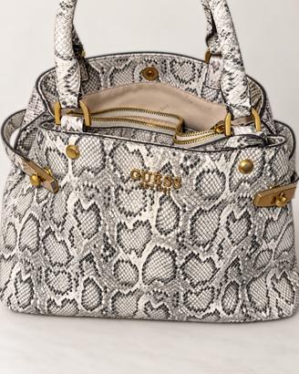 Borsa GUESS stampa pitonata bianco/nero
