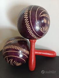 Maracas etniche  manico legno