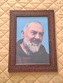 Quadro Padre Pio legno

