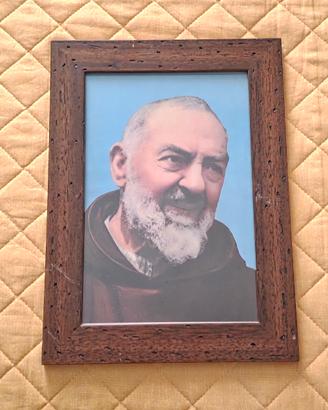 Quadro Padre Pio legno

