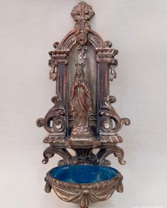 Antica acquasantiera francese Vergine Lourdes