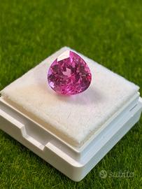 Rubino rosa 7.20 ct taglio pera certificato
