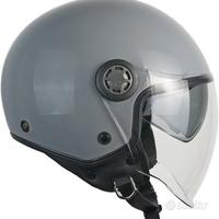 CASCO JET MOTO SCOOTER SKA-P ZED GRIGIO LUCIDO VIS