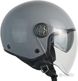 CASCO JET MOTO SCOOTER SKA-P ZED GRIGIO LUCIDO VIS