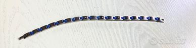 Bracciale in acciaio con inserti blue