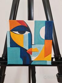 Mini quadro originale – volto astratto | olio su t