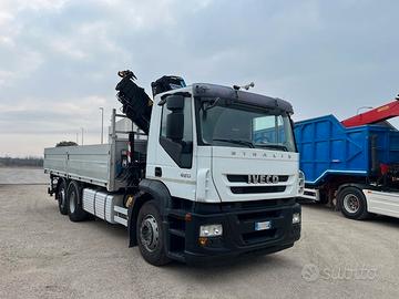 Iveco Magirus 3 assi gru + cassone