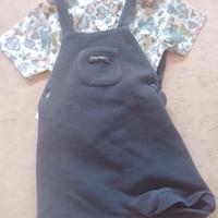 Set salopette corta e camicia nuova 18 mesi