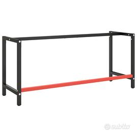 Telaio Banco da Lavoro Nero e Rosso Opaco 180x57x7