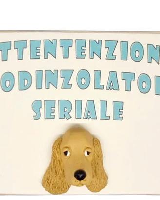 Targa in legno Cane Cocker in resina fatta a mano