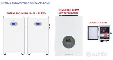 Fotovoltaico inverter 8kW accumulo 22 kWh